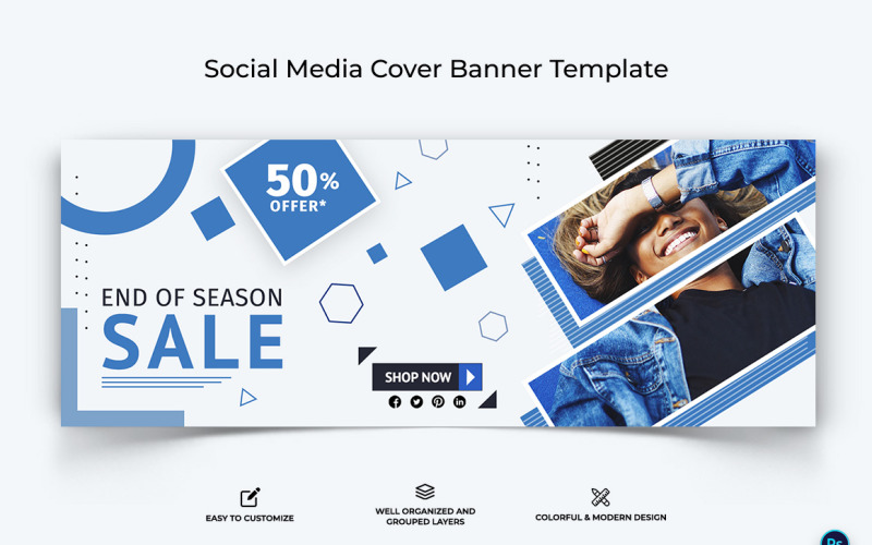Sale and Offer Facebook Cover Banner Design Template-02 Social Media
