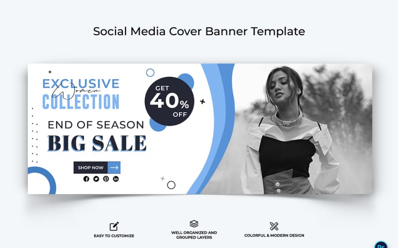 Sale and Offer Facebook Cover Banner Design Template-05 Social Media