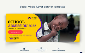 School Admissions Facebook Cover Banner Design Template-04