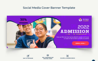 School Admissions Facebook Cover Banner Design Template-06