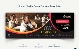 School Admissions Facebook Cover Banner Design Template-09