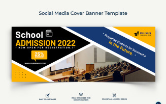 School Admissions Facebook Cover Banner Design Template-12