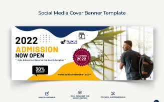 School Admissions Facebook Cover Banner Design Template-13