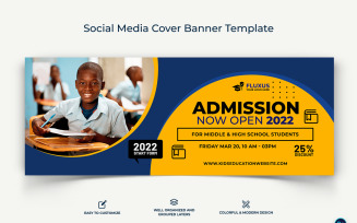 School Admissions Facebook Cover Banner Design Template-14