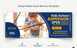 School Admissions Facebook Cover Banner Design Template-15