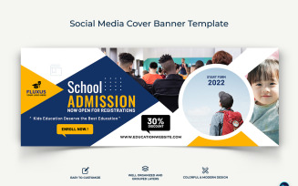 School Admissions Facebook Cover Banner Design Template-18