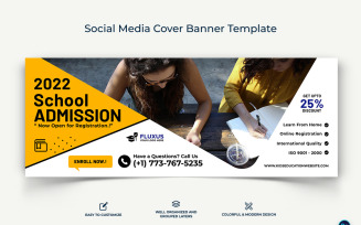School Admissions Facebook Cover Banner Design Template-20
