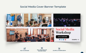 Social Media Workshop Facebook Cover Banner Design Template-16