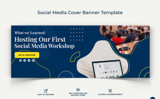 Social Media Workshop Facebook Cover Banner Design Template-18