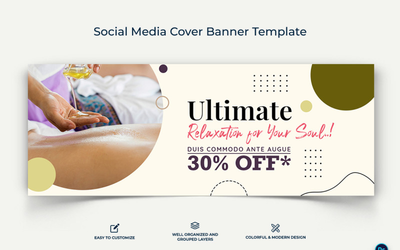 Spa and Salon Facebook Cover Banner Design Template-01 Social Media
