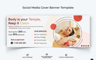 Spa and Salon Facebook Cover Banner Design Template-23