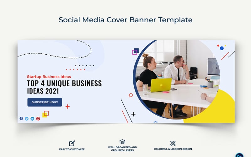 Startup Business Facebook Cover Banner Design Template-02 Social Media
