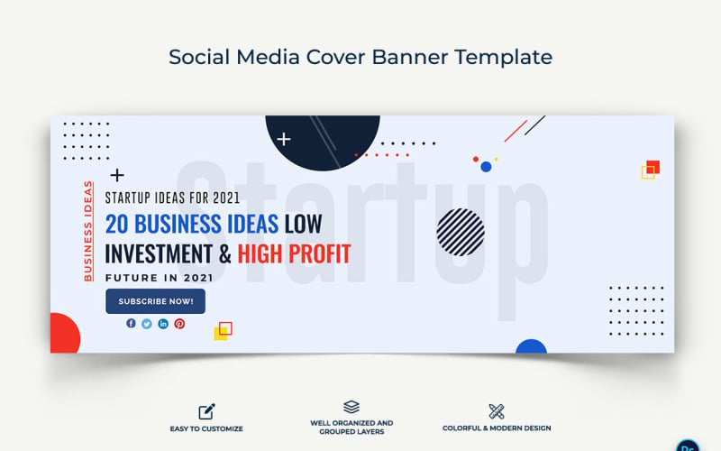 Startup Business Facebook Cover Banner Design Template-05 Social Media