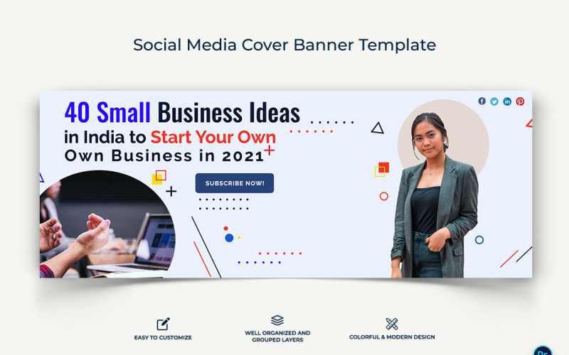 Startup Business Facebook Cover Banner Design Template-07 Social Media