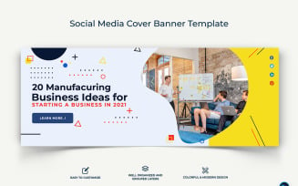 Startup Business Facebook Cover Banner Design Template-10