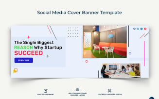 Startup Business Facebook Cover Banner Design Template-12