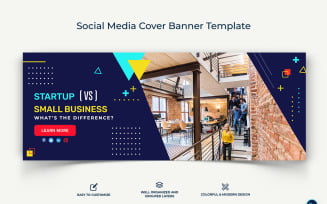 Startup Business Facebook Cover Banner Design Template-14