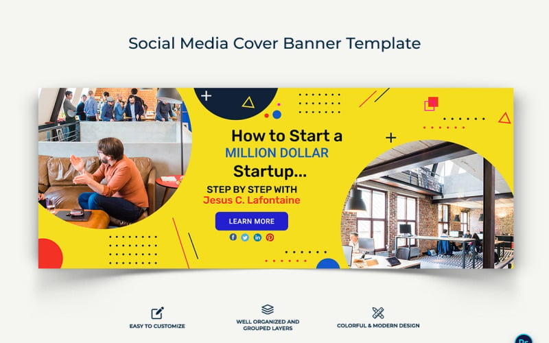 Startup Business Facebook Cover Banner Design Template-15 Social Media