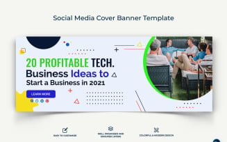 Startup Business Facebook Cover Banner Design Template-18