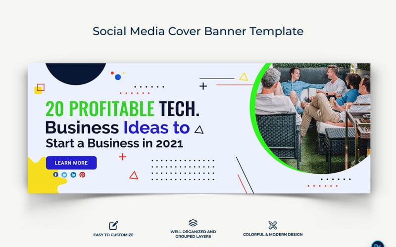 Startup Business Facebook Cover Banner Design Template-18 Social Media