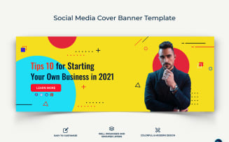 Startup Business Facebook Cover Banner Design Template-19