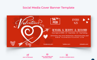 Valentines Day Facebook Cover Banner Design Template-04