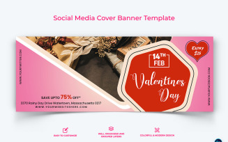 Valentines Day Facebook Cover Banner Design Template-07