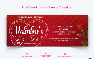 Valentines Day Facebook Cover Banner Design Template-08