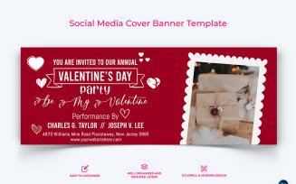 Valentines Day Facebook Cover Banner Design Template-10