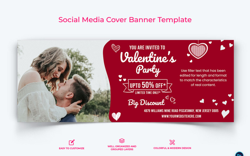 Valentines Day Facebook Cover Banner Design Template-11 Social Media