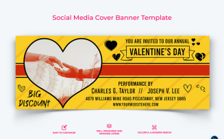 Valentines Day Facebook Cover Banner Design Template-13