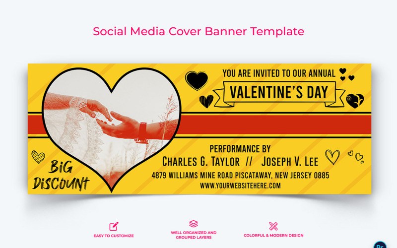 Valentines Day Facebook Cover Banner Design Template-13 Social Media
