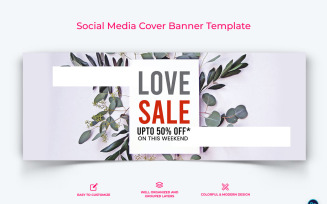 Valentines Day Facebook Cover Banner Design Template-16