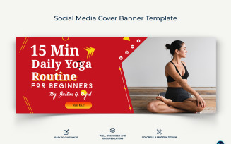 Yoga and Meditation Facebook Cover Banner Design Template-01