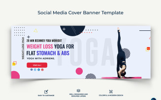 Yoga and Meditation Facebook Cover Banner Design Template-11