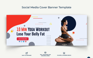 Yoga and Meditation Facebook Cover Banner Design Template-12