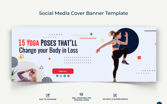 Yoga and Meditation Facebook Cover Banner Design Template-13