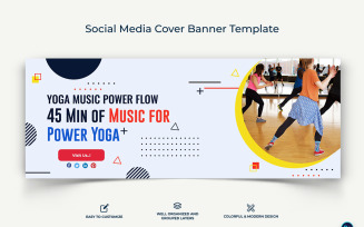 Yoga and Meditation Facebook Cover Banner Design Template-14