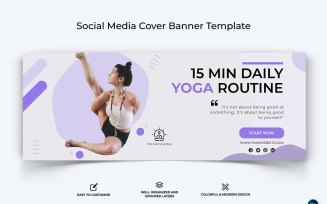 Yoga and Meditation Facebook Cover Banner Design Template-18