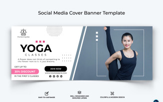 Yoga and Meditation Facebook Cover Banner Design Template-19
