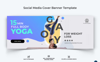 Yoga and Meditation Facebook Cover Banner Design Template-21