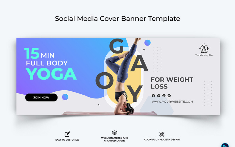 Yoga and Meditation Facebook Cover Banner Design Template-21 Social Media