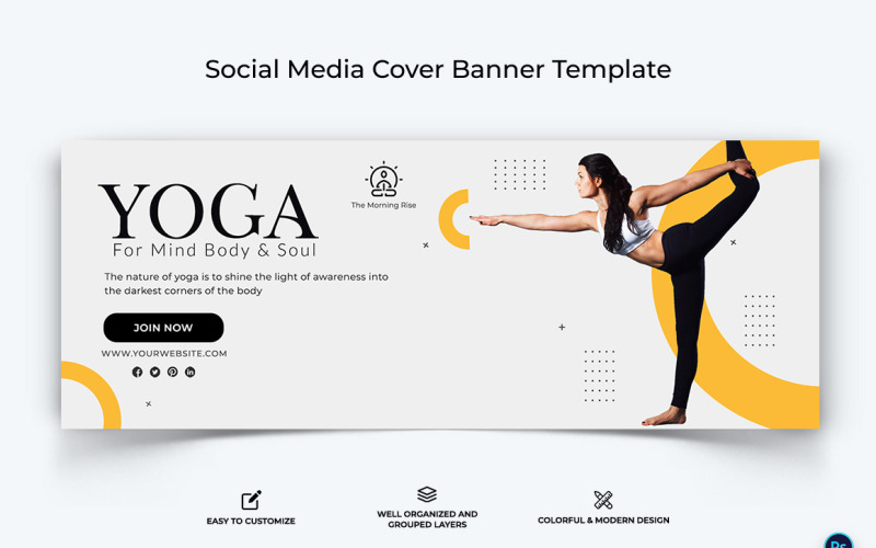 Yoga and Meditation Facebook Cover Banner Design Template-23 Social Media
