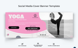 Yoga and Meditation Facebook Cover Banner Design Template-24