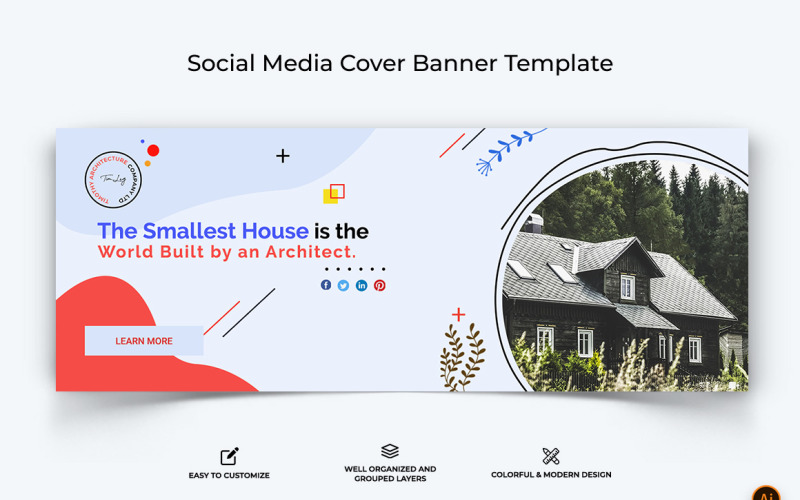 Architecture Facebook Cover Banner Design Template-04 Social Media