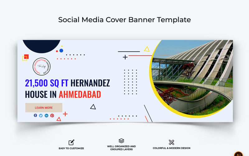 Architecture Facebook Cover Banner Design Template-08 Social Media