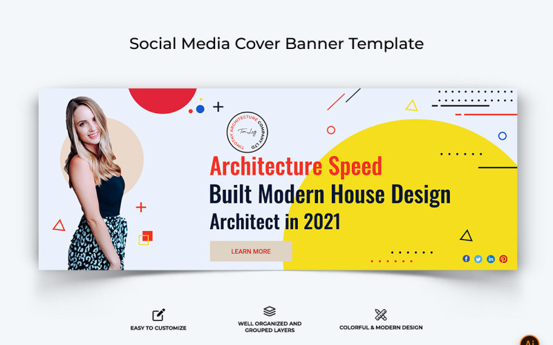 Architecture Facebook Cover Banner Design Template-09 Social Media