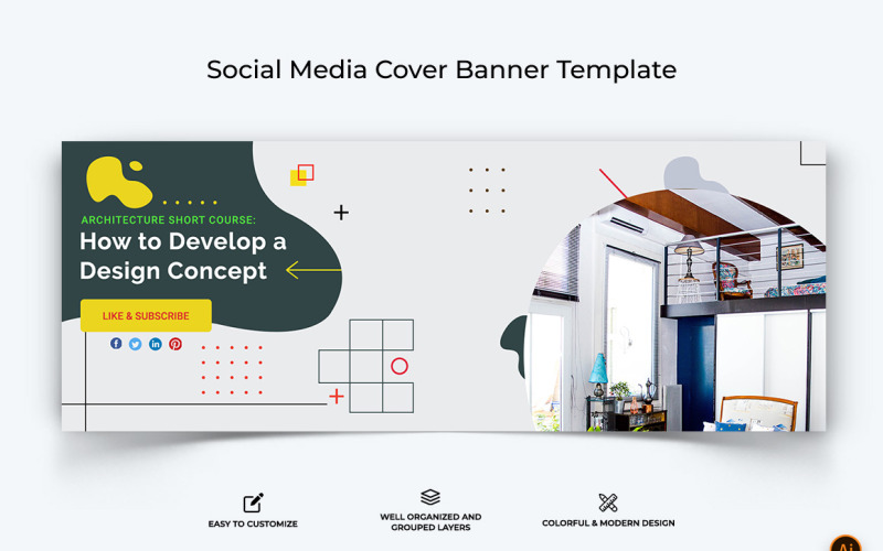 Architecture Facebook Cover Banner Design Template-11 Social Media