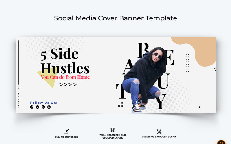 Beauty Tips Facebook Cover Banner Design-06 Social Media