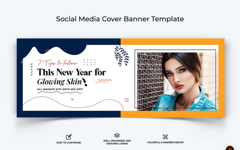 Beauty Tips Facebook Cover Banner Design-08 Social Media